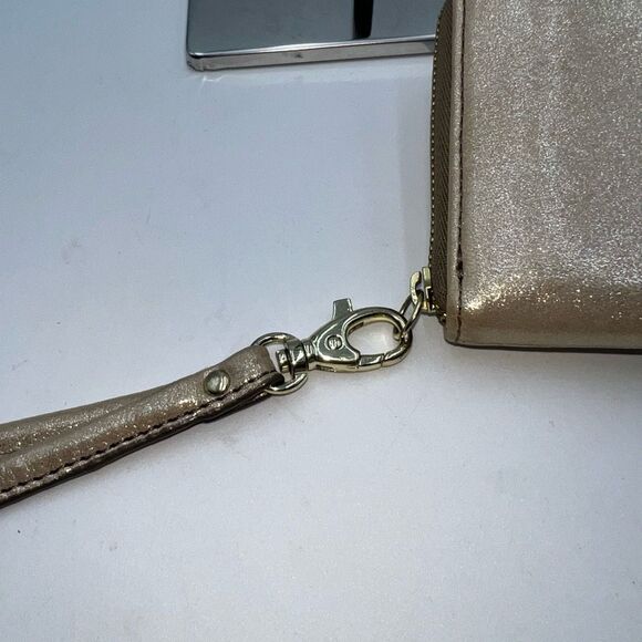 Fossil Gold Zip Around Wallet/Wristlet - Picture 3 of 11